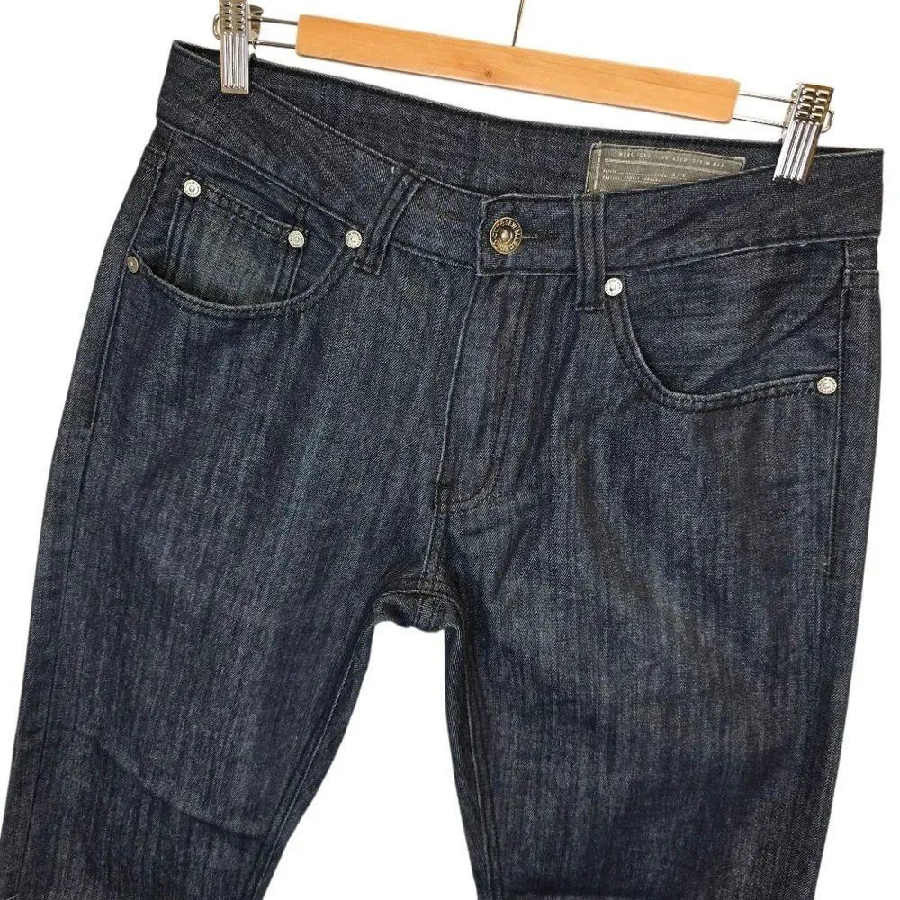 Marc Ecko Men's W32 X L32 Straight Fit Dark Blue Denim Jeans